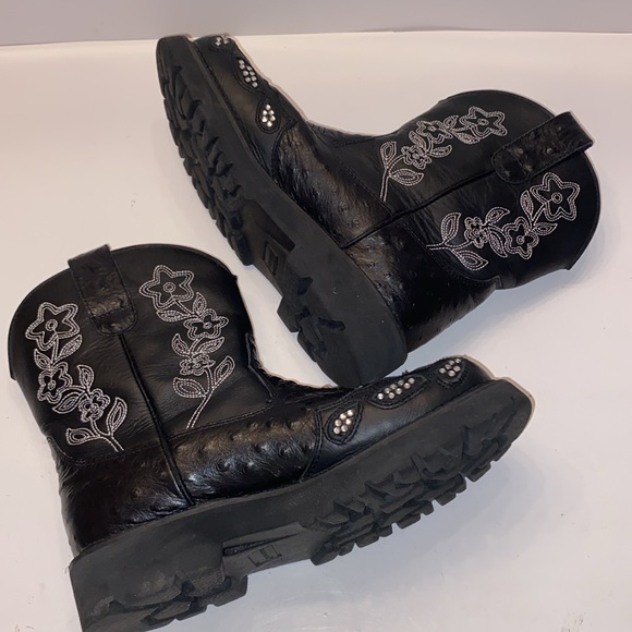 Women’s Roper Boots, black,leather with rhinestones. “Fat baby“ Size: 7 - Picture 9 of 13